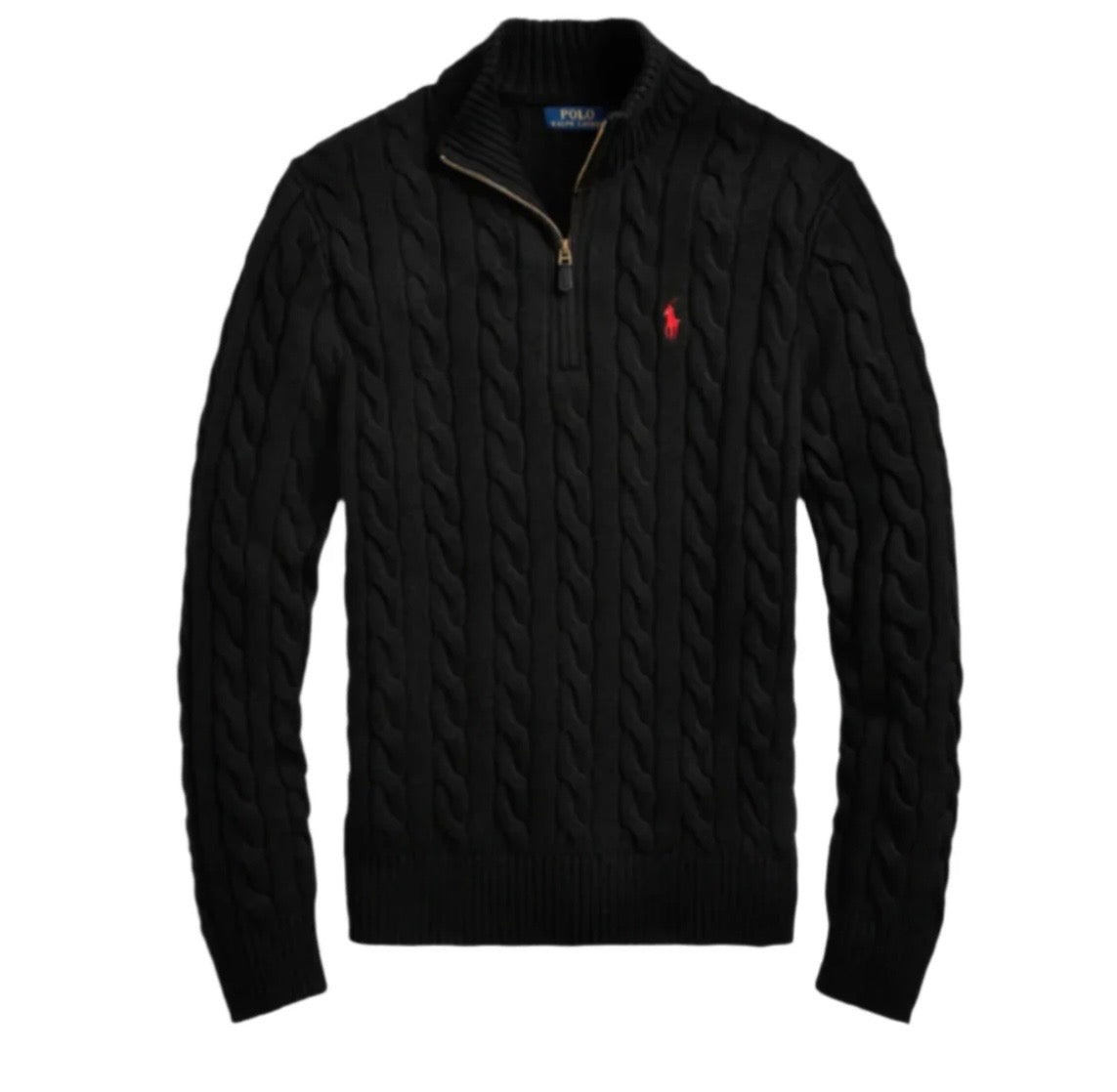 RALPH LAUREN QUARTER ZIP BLACK