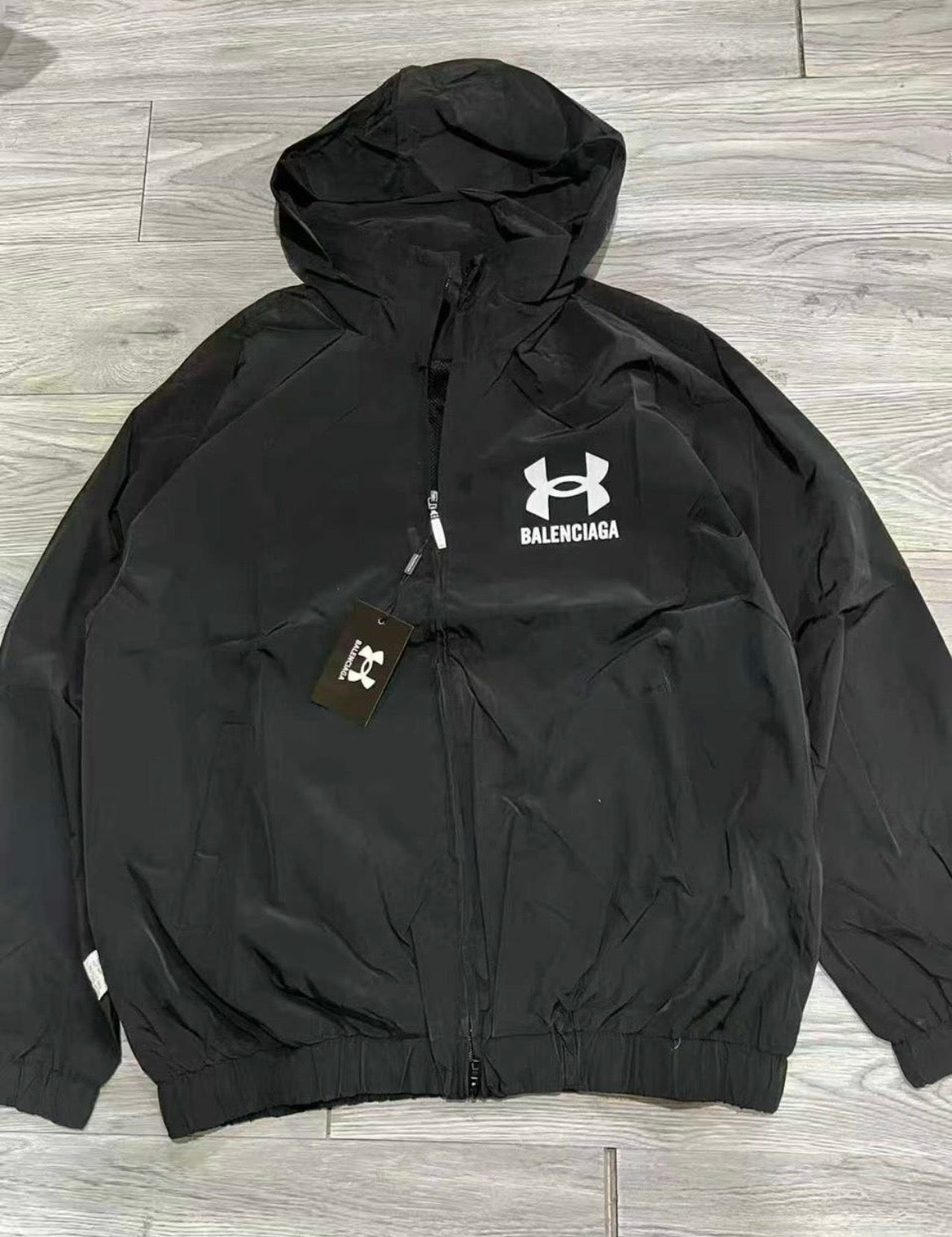 Balenciaga x Under Armour Zip-Up Hoodie 'Black White'
