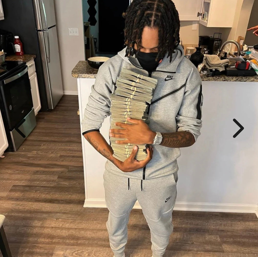 NIKE SPORTSWEAR GREY TECH FLEECE FULL-ZIP TRACKSUIT