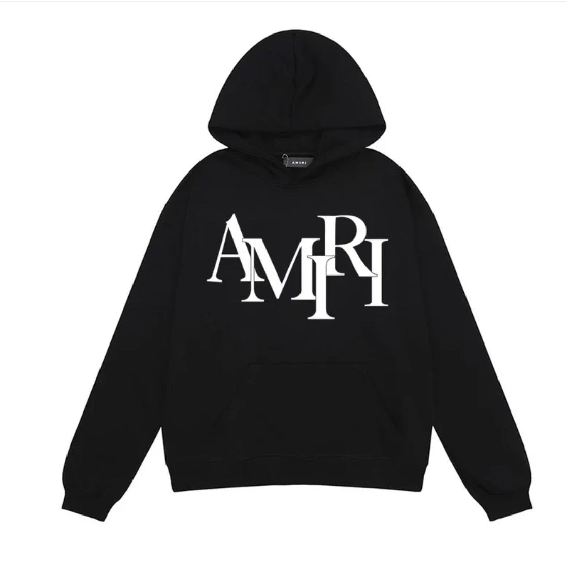 AMIRI LOGO PLAIN BLACK HOODIE